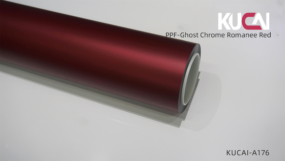 7.5 Mil Dicke Matte PPF Film Roll Ghost Chrom Romanee Rot gefärbt